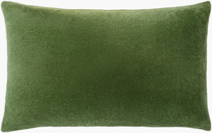 Surya Cotton Velvet Accent Pillow - 18" Plush Decorative Cushion For Modern Home Elegance & Comfort Olive Green Cotton,Cotton Cv063-2222