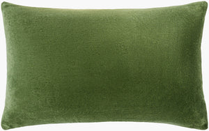 Surya Cotton Velvet Lumbar Pillow 13"L X 19"W – Plush, Minimalist Elegance For Stylish Home Décor Olive Green Cotton,Cotton Cv063-1320d