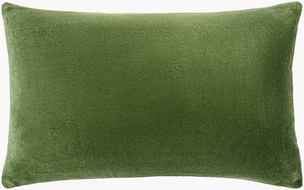 Surya Cotton Velvet Lumbar Pillow 13"L X 19"W – Plush, Minimalist Elegance For Stylish Home Décor Olive Green Cotton,Cotton Cv063-1320d