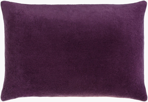 Surya Cotton Velvet Accent Pillow - 18" Plush Decorative Cushion For Modern Home Elegance & Comfort Plum Cotton,Cotton Cv064-2222d
