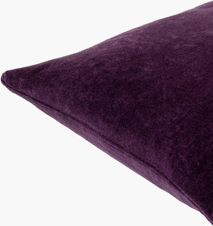 Surya Cotton Velvet Accent Pillow - 18" Plush Decorative Cushion For Modern Home Elegance & Comfort Plum Cotton,Cotton Cv064-2222d