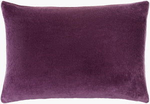 Surya Cotton Velvet Lumbar Pillow 13"L X 19"W – Plush, Minimalist Elegance For Stylish Home Décor Plum Cotton,Cotton Cv064-1320