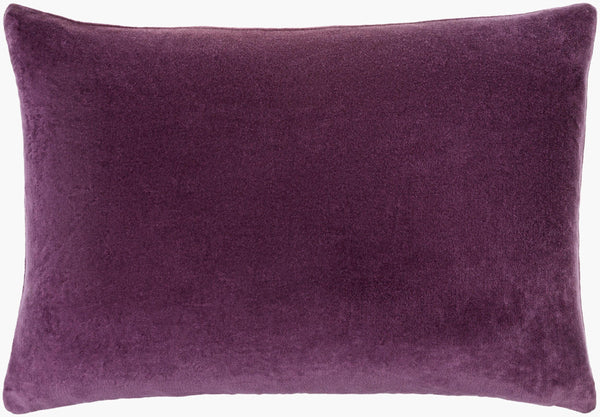 Surya Cotton Velvet Lumbar Pillow 13"L X 19"W – Plush, Minimalist Elegance For Stylish Home Décor Plum Cotton,Cotton Cv064-1320