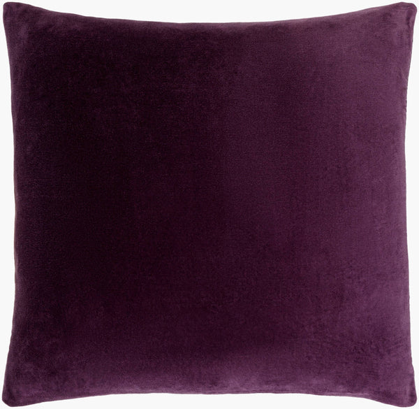 Surya Cotton Velvet Accent Pillow - 18" Plush Decorative Cushion For Modern Home Elegance & Comfort Plum Cotton,Cotton Cv064-2020p
