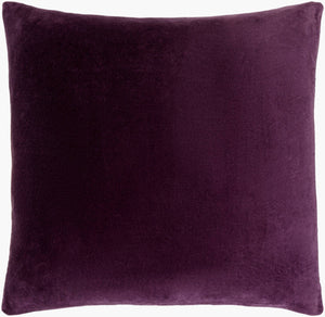 Surya Cotton Velvet Accent Pillow - 18" Plush Decorative Cushion For Modern Home Elegance & Comfort Plum Cotton,Cotton Cv064-2222d