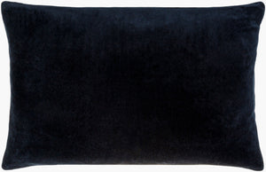 Surya Cotton Velvet Lumbar Pillow 13"L X 19"W – Plush, Minimalist Elegance For Stylish Home Décor Black Cotton,Cotton Cv065-1320
