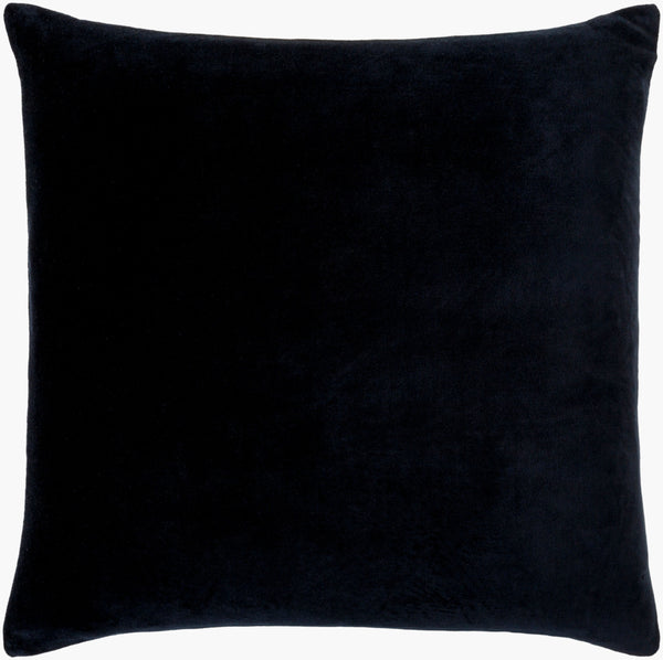 Surya Cotton Velvet Accent Pillow - 18" Plush Decorative Cushion For Modern Home Elegance & Comfort Black Cotton,Cotton Cv065-2222d