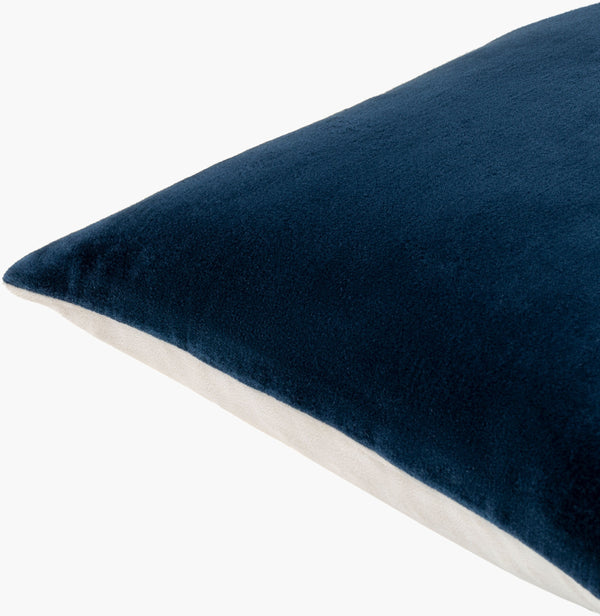 Surya Cotton Velvet Accent Pillow - 18" Plush Decorative Cushion For Modern Home Elegance & Comfort Navy Cotton,Cotton Cv066-1818p