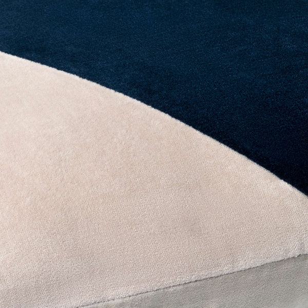 Surya Cotton Velvet Lumbar Pillow 13"L X 19"W – Plush, Minimalist Elegance For Stylish Home Décor Navy Cotton,Cotton Cv066-1320d