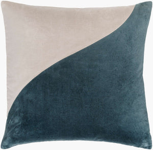 Surya Cotton Velvet Accent Pillow - 18" Plush Decorative Cushion For Modern Home Elegance & Comfort Teal Cotton,Cotton Cv067-1818d