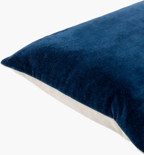 Surya Cotton Velvet Accent Pillow - 18" Plush Decorative Cushion For Modern Home Elegance & Comfort Dark Blue Cotton,Cotton Cv068-1818p