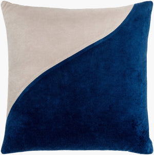 Surya Cotton Velvet Accent Pillow - 18" Plush Decorative Cushion For Modern Home Elegance & Comfort Dark Blue Cotton,Cotton Cv068-2020p