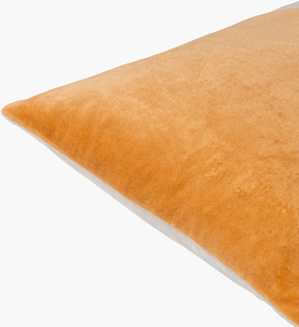 Surya Cotton Velvet Lumbar Pillow 13"L X 19"W – Plush, Minimalist Elegance For Stylish Home Décor Camel Cotton,Cotton Cv069-1320d