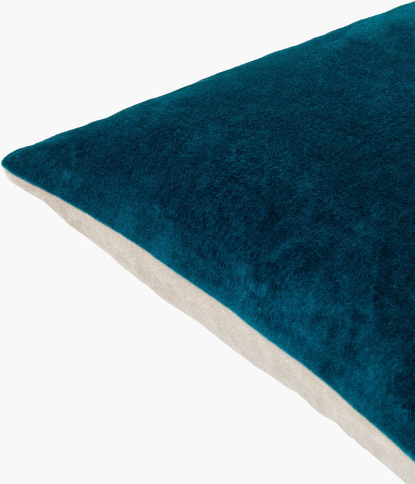 Surya Cotton Velvet Accent Pillow - 18" Plush Decorative Cushion For Modern Home Elegance & Comfort Teal Cotton,Cotton Cv070-2222