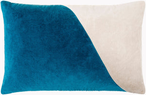 Surya Cotton Velvet Lumbar Pillow 13"L X 19"W – Plush, Minimalist Elegance For Stylish Home Décor Teal Cotton,Cotton Cv070-1320