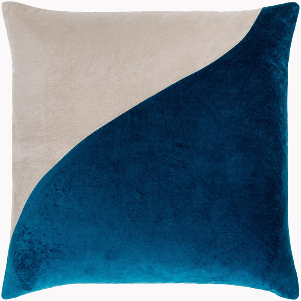 Surya Cotton Velvet Accent Pillow - 18" Plush Decorative Cushion For Modern Home Elegance & Comfort Teal Cotton,Cotton Cv070-2222d