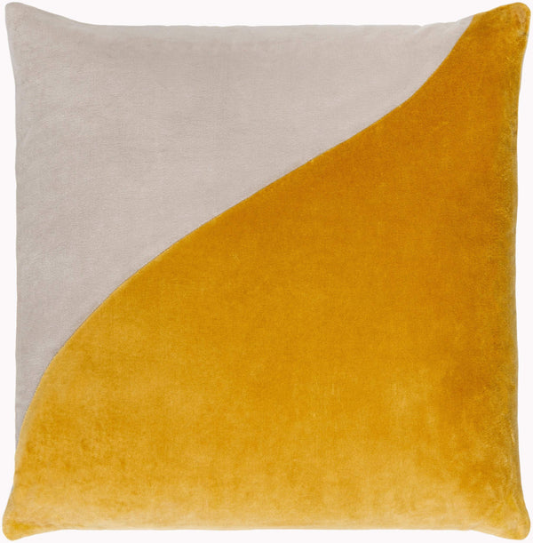 Surya Cotton Velvet Accent Pillow - 18" Plush Decorative Cushion For Modern Home Elegance & Comfort Mustard Cotton,Cotton Cv071-1818p