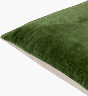 Surya Cotton Velvet Accent Pillow - 18" Plush Decorative Cushion For Modern Home Elegance & Comfort Grass Green Cotton,Cotton Cv072-1818d