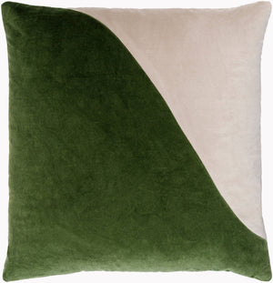 Surya Cotton Velvet Accent Pillow - 18" Plush Decorative Cushion For Modern Home Elegance & Comfort Grass Green Cotton,Cotton Cv072-1818d