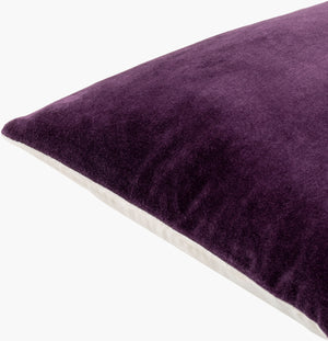Surya Cotton Velvet Accent Pillow - 18" Plush Decorative Cushion For Modern Home Elegance & Comfort Plum Cotton,Cotton Cv073-1818