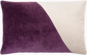Surya Cotton Velvet Lumbar Pillow 13"L X 19"W – Plush, Minimalist Elegance For Stylish Home Décor Plum Cotton,Cotton Cv073-1320