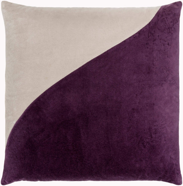 Surya Cotton Velvet Accent Pillow - 18" Plush Decorative Cushion For Modern Home Elegance & Comfort Plum Cotton,Cotton Cv073-2222d