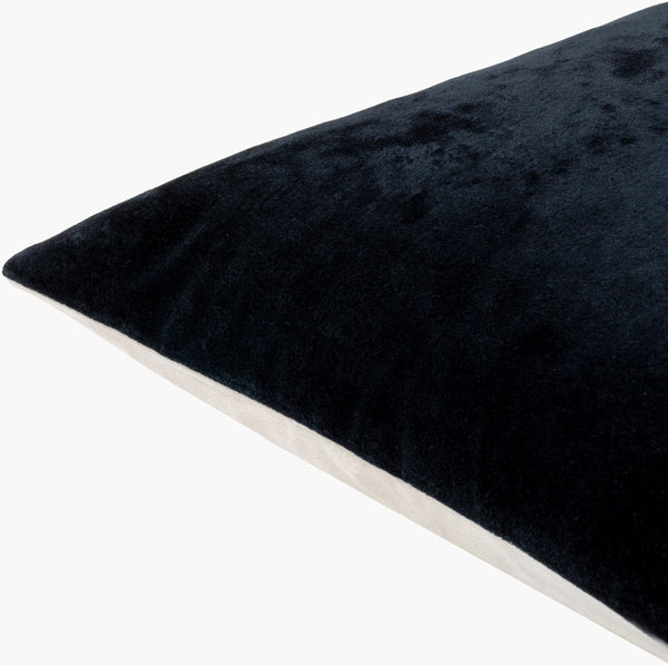 Surya Cotton Velvet Accent Pillow - 18" Plush Decorative Cushion For Modern Home Elegance & Comfort Black Cotton,Cotton Cv074-2020d