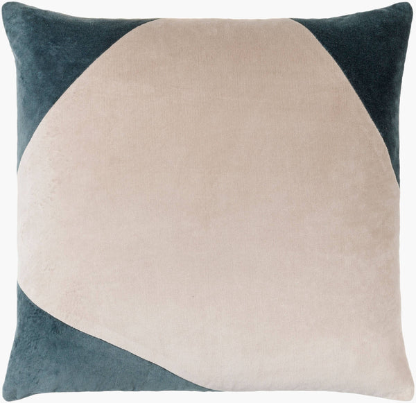 Surya Cotton Velvet Accent Pillow - 18" Plush Decorative Cushion For Modern Home Elegance & Comfort Teal Cotton,Cotton Cv076-2222