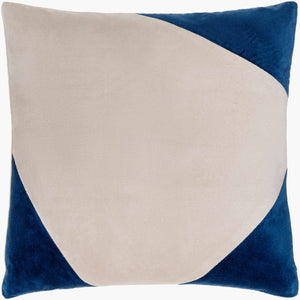 Surya Cotton Velvet Accent Pillow - 18" Plush Decorative Cushion For Modern Home Elegance & Comfort Dark Blue Cotton,Cotton Cv077-2222p