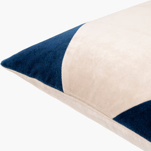 Surya Cotton Velvet Accent Pillow - 18" Plush Decorative Cushion For Modern Home Elegance & Comfort Dark Blue Cotton,Cotton Cv077-2222