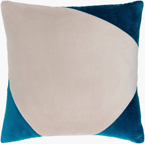 Surya Cotton Velvet Accent Pillow - 18" Plush Decorative Cushion For Modern Home Elegance & Comfort Teal Cotton,Cotton Cv079-1818p