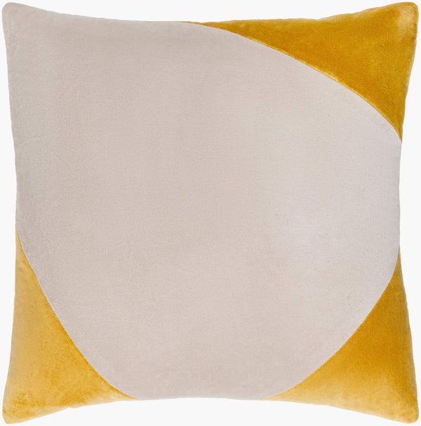Surya Cotton Velvet Accent Pillow - 18" Plush Decorative Cushion For Modern Home Elegance & Comfort Mustard Cotton,Cotton Cv080-2222p