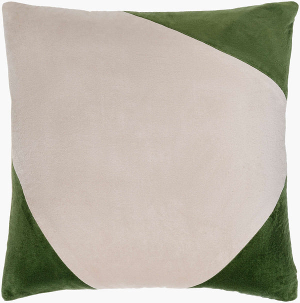 Surya Cotton Velvet Accent Pillow - 18" Plush Decorative Cushion For Modern Home Elegance & Comfort Grass Green Cotton,Cotton Cv081-2222p