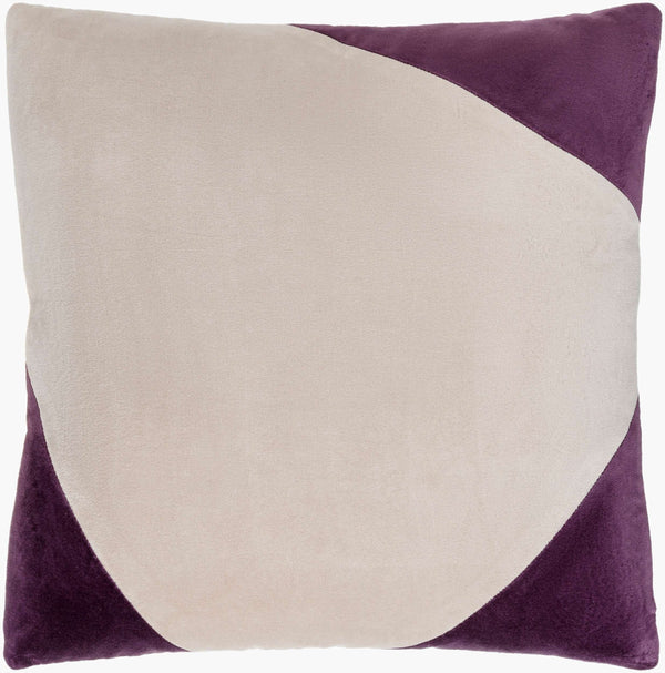 Surya Cotton Velvet Accent Pillow - 18" Plush Decorative Cushion For Modern Home Elegance & Comfort Plum Cotton,Cotton Cv082-2020p
