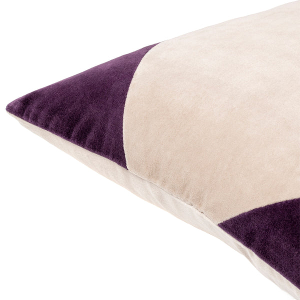 Surya Cotton Velvet Accent Pillow - 18" Plush Decorative Cushion For Modern Home Elegance & Comfort Plum Cotton,Cotton Cv082-2222
