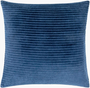Surya Cotton Velvet Stripes Accent Pillow - 18"X18" Soft Cotton Luxury For Stylish Home Décor And Comfort Navy Cotton,Cotton Cv084-1818d