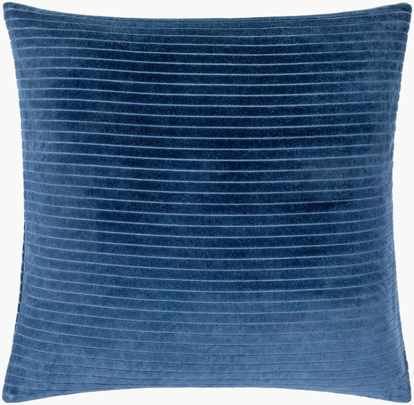 Surya Cotton Velvet Stripes Accent Pillow - 18"X18" Soft Cotton Luxury For Stylish Home Décor And Comfort Navy Cotton,Cotton Cv084-1818d