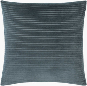 Surya Cotton Velvet Stripes Accent Pillow - 18"X18" Soft Cotton Luxury For Stylish Home Décor And Comfort Deep Teal Cotton,Cotton Cv085-1818