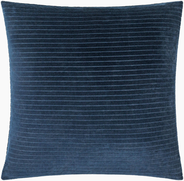 Surya Cotton Velvet Stripes Accent Pillow - 18"X18" Soft Cotton Luxury For Stylish Home Décor And Comfort Navy Cotton,Cotton Cv086-2020p