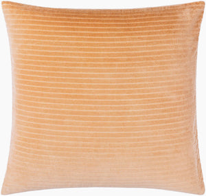 Surya Cotton Velvet Stripes Accent Pillow - 18"X18" Soft Cotton Luxury For Stylish Home Décor And Comfort Camel Cotton,Cotton Cv087-2222d