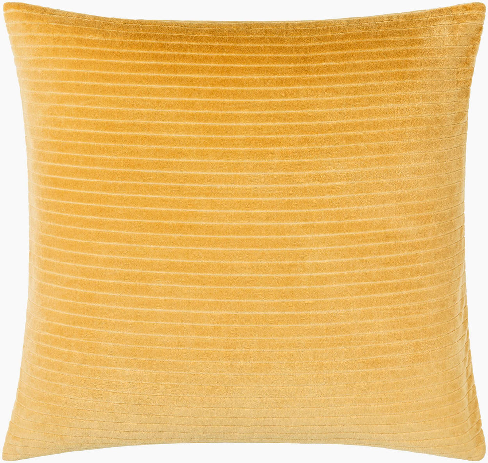Surya Cotton Velvet Stripes Accent Pillow - 18"X18" Soft Cotton Luxury For Stylish Home Décor And Comfort Mustard Cotton,Cotton Cv089-2222