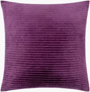 Surya Cotton Velvet Stripes Accent Pillow - 18"X18" Soft Cotton Luxury For Stylish Home Décor And Comfort Plum Cotton,Cotton Cv091-2020