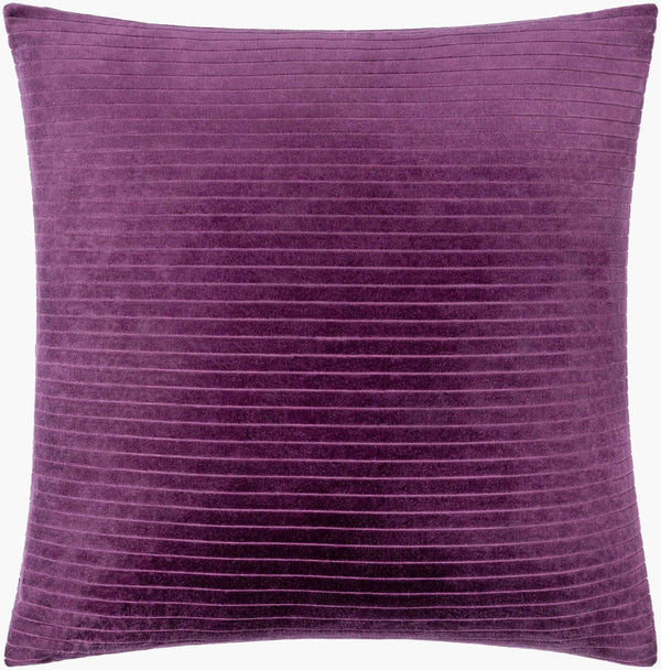 Surya Cotton Velvet Stripes Accent Pillow - 18"X18" Soft Cotton Luxury For Stylish Home Décor And Comfort Plum Cotton,Cotton Cv091-2020