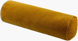 Surya Cotton Velvet Bolster Pillow - 7"L X 21"W Minimalist Design For Comfort & Style In Any Space Mustard Cotton,Cotton Cv096-721
