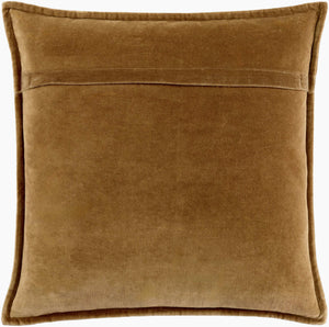 Surya Cotton Velvet Accent Pillow - 18" Plush Decorative Cushion For Modern Home Elegance & Comfort 'Camel Cotton,Cotton Cv101-2020p