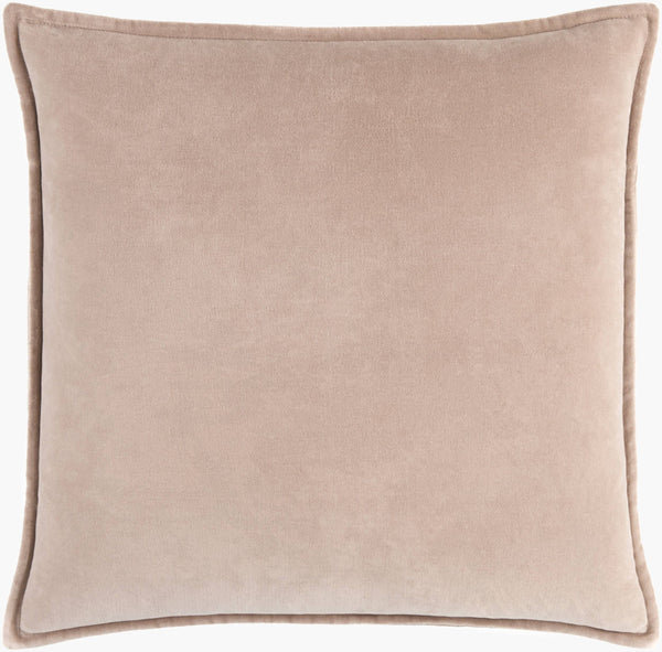 Surya Cotton Velvet Accent Pillow - 18" Plush Decorative Cushion For Modern Home Elegance & Comfort Beige Cotton,Cotton Cv102-2020p