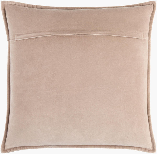 Surya Cotton Velvet Accent Pillow - 18" Plush Decorative Cushion For Modern Home Elegance & Comfort Beige Cotton,Cotton Cv102-2020d