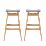 Christopher Knight Home® - Noble House - Emmaline Dark Grey Fabric/ Oak Finish Bar Stool - Set Of 2