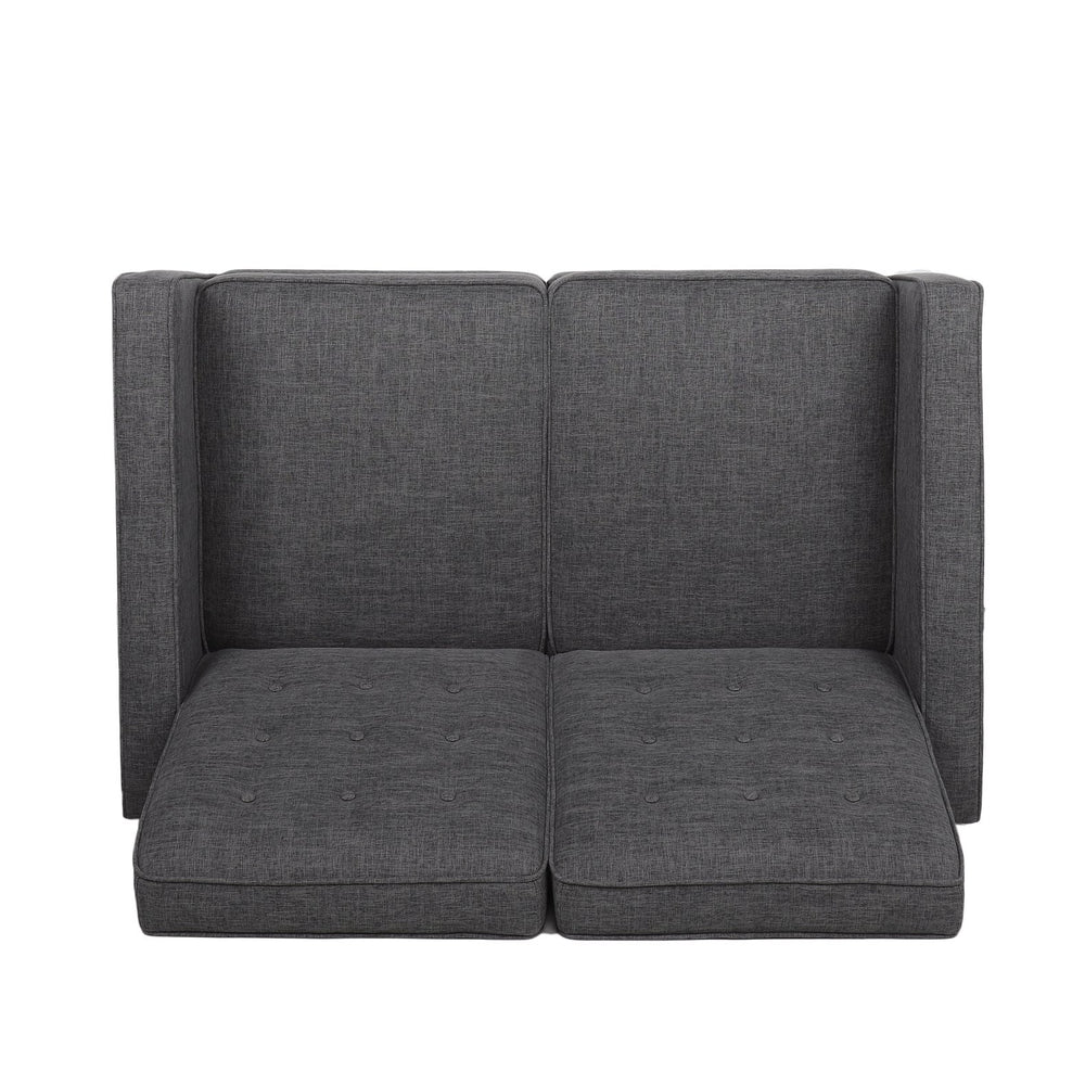English Elm Christopher Knight Home® - DOUBLE Recliner Fabric Sofa with Plush Cushions and Space-Saving Design for Living Rooms, 49"L Gray 72478.00FGRY