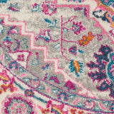 Nourison Passion PSN20 Machine Made Power-loomed Floral Border Indoor Only Bohemian  Rug Light Grey,Pink, Grey and Pink 100% Polypropylene 99446765192